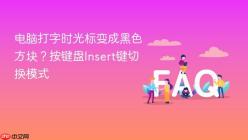电脑打字时光标变成黑色方块？按键盘Insert键切换模式
