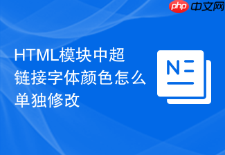 html模块中超链接字体颜色怎么单独修改