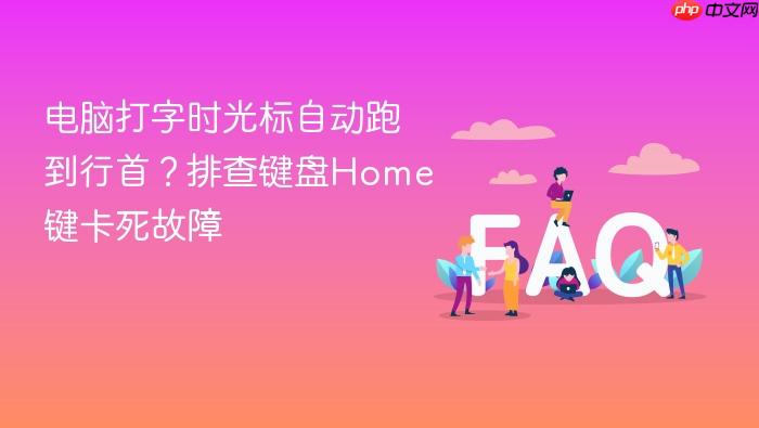 电脑打字时光标自动跑到行首?排查键盘home键卡死故障