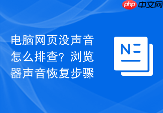 电脑网页没声音怎么排查?浏览器声音恢复步骤
