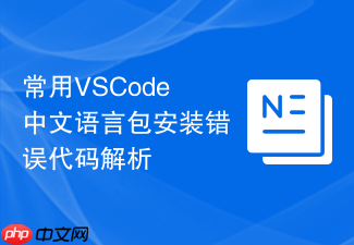 常用vscode中文语言包安装错误代码解析