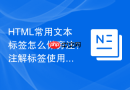 html常用文本标签怎么做旁注？注解标签使用实例