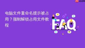 电脑文件重命名提示被占用？强制解锁占用文件教程
