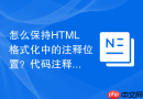 怎么保持HTML格式化中的注释位置？代码注释美化
