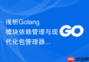 浅析Golang模块依赖管理与现代化包管理器的异同