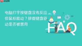 电脑打字按键盘没有反应但鼠标能动？排查键盘驱动是否被禁用