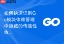如何快速识别go模块依赖管理中隐藏的传递性依赖风险