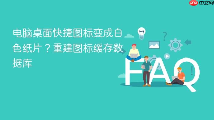 电脑桌面快捷图标变成白色纸片?重建图标缓存数据库