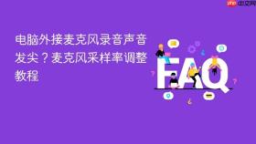 电脑外接麦克风录音声音发尖?麦克风采样率调整教程