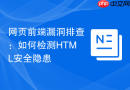 网页前端漏洞排查：如何检测HTML安全隐患