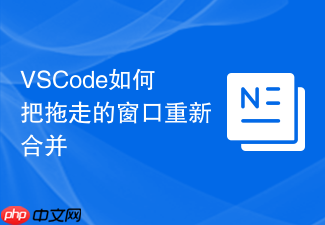vscode如何把拖走的窗口重新合并