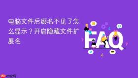 电脑文件后缀名不见了怎么显示？开启隐藏文件扩展名