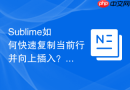 sublime如何快速复制当前行并向上插入？灵活复写代码的按键