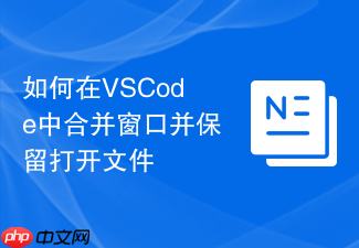 如何在vscode中合并窗口并保留打开文件
