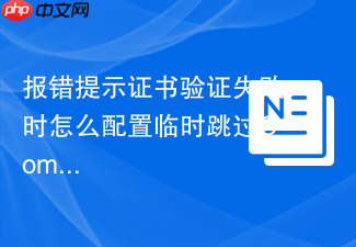 报错提示证书验证失败时怎么配置临时跳过composer install命令?