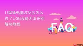 U盘插电脑没反应怎么办？USB设备无法识别解决教程