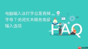 电脑输入法打字总是吞掉字母？关闭文本服务高级输入选项