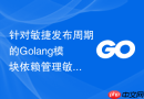 针对敏捷发布周期的golang模块依赖管理敏捷实践
