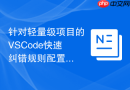 针对轻量级项目的vscode快速纠错规则配置
