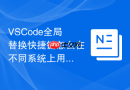vscode全局替换快捷键怎么在不同系统上用