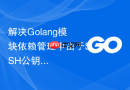 解决golang模块依赖管理中由于ssh公钥未授权引发的permissiondenied