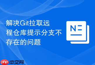解决git拉取远程仓库提示分支不存在的问题