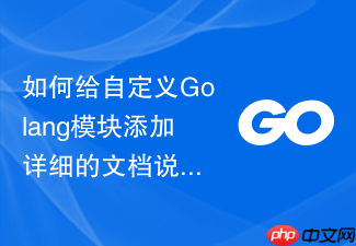 如何给自定义golang模块添加详细的文档说明