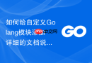 如何给自定义Golang模块添加详细的文档说明