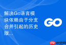 解决go语言模块依赖由于分支合并引起的历史版本混乱