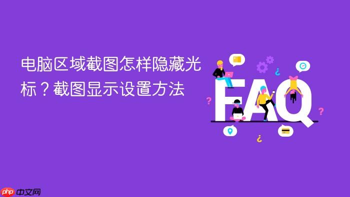 电脑区域截图怎样隐藏光标?截图显示设置方法