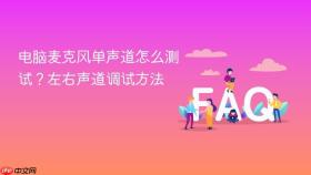 电脑麦克风单声道怎么测试?左右声道调试方法