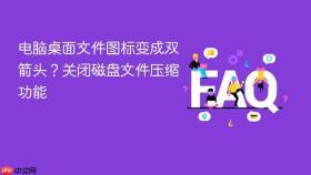 电脑桌面文件图标变成双箭头？关闭磁盘文件压缩功能