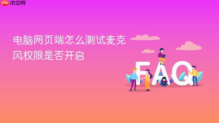 电脑网页端怎么测试麦克风权限是否开启