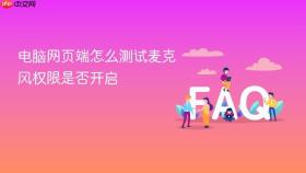 电脑网页端怎么测试麦克风权限是否开启