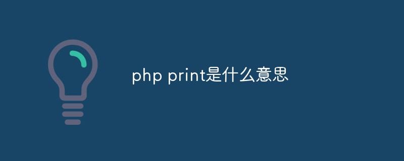 php プリントとはどういう意味ですか?