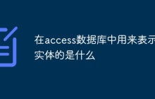 在access数据库中用来表示实体的是什么