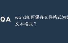word如何保存文件格式为纯文本格式？