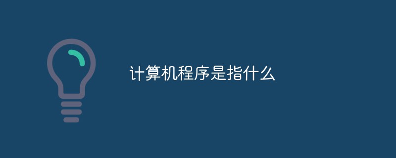 コンピュータープログラムとはどういう意味ですか?