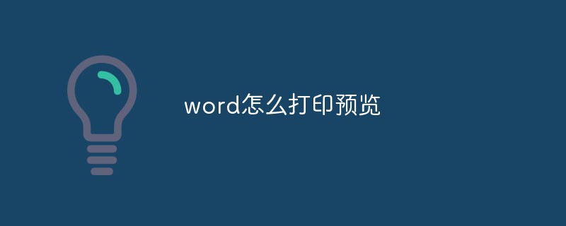 word怎么打印预览