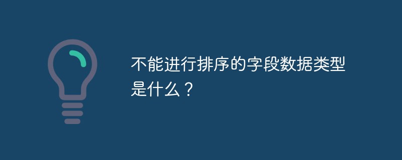 정렬할 수 없는 필드 데이터 유형은 무엇입니까?