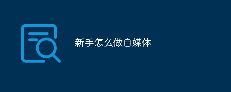 초보자들은 셀프미디어를 어떻게 하나요?