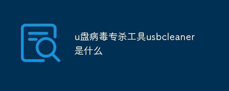 USB 디스크 바이러스를 죽이는 특수 도구인 usbcleaner는 무엇입니까?