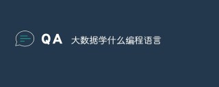 大数据学什么编程语言