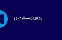 什么是一级域名