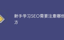 新手学习SEO需要注意什么地方