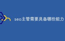 seo主管需要具备哪些能力