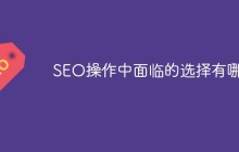 SEO操作中面临的选择有哪些