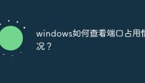 windows如何查看端口占用情况？