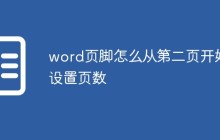 word页脚怎么从第二页开始设置页数