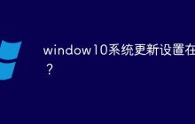 window10系统更新设置在哪？